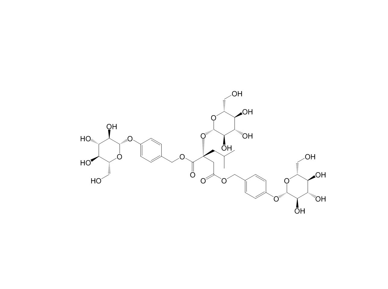 1，4-二［4- (葡萄糖氧) 芐基］-2-異丁基蘋果酸酯-2-葡萄糖苷|256459-34-4